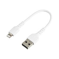StarTech.com 6"/15cm Durable USB-A to Lightning Cable MFi Certified, White