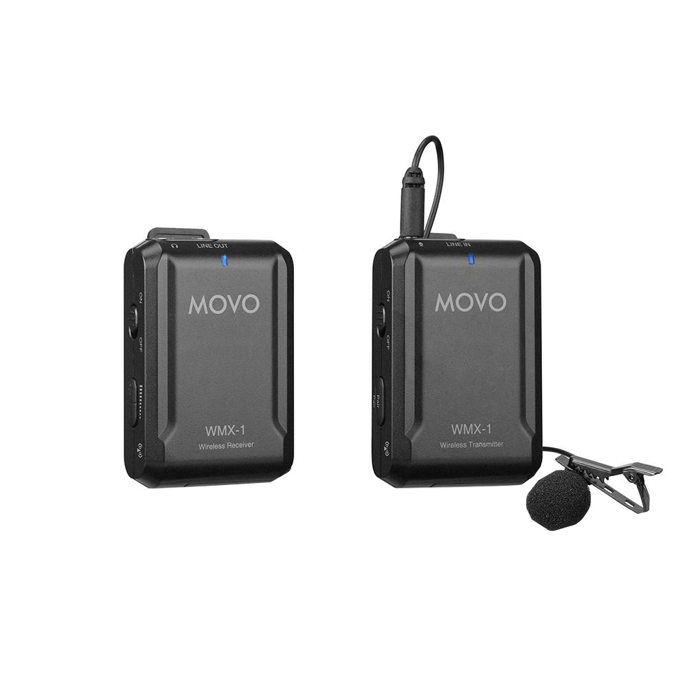 Movo WMX-1 2.4GHz Wireless Lavalier Microphone System with Audio Adapter