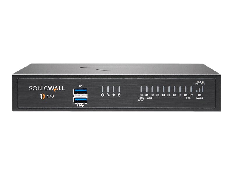 SonicWall TZ470 - Essential Edition - dispositif de sécurité - avec 1 an de service TotalSecure