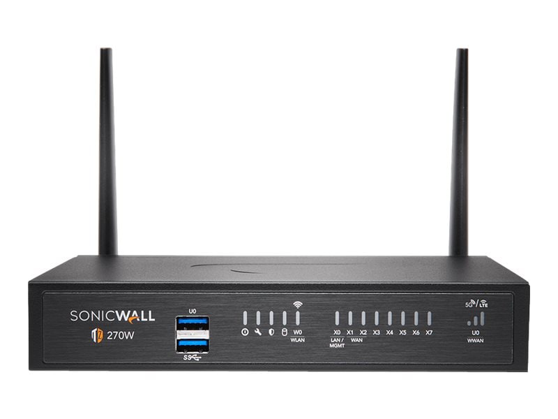 SonicWall TZ270W - Essential Edition - security appliance - Wi-Fi 5, Wi-Fi 5 - with 1 year TotalSecure