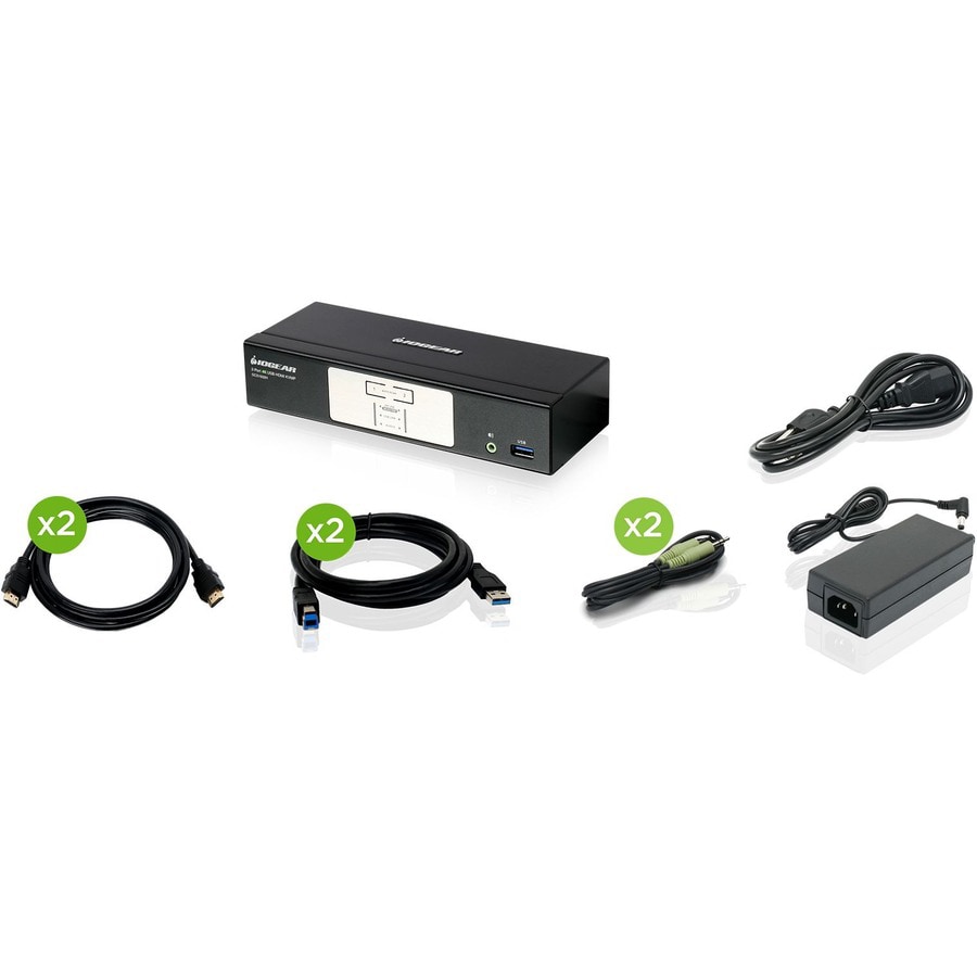 IOGEAR 2-Port 4K KVMP Switch with HDMI Connection, USB 3.0 Hub, and Audio (