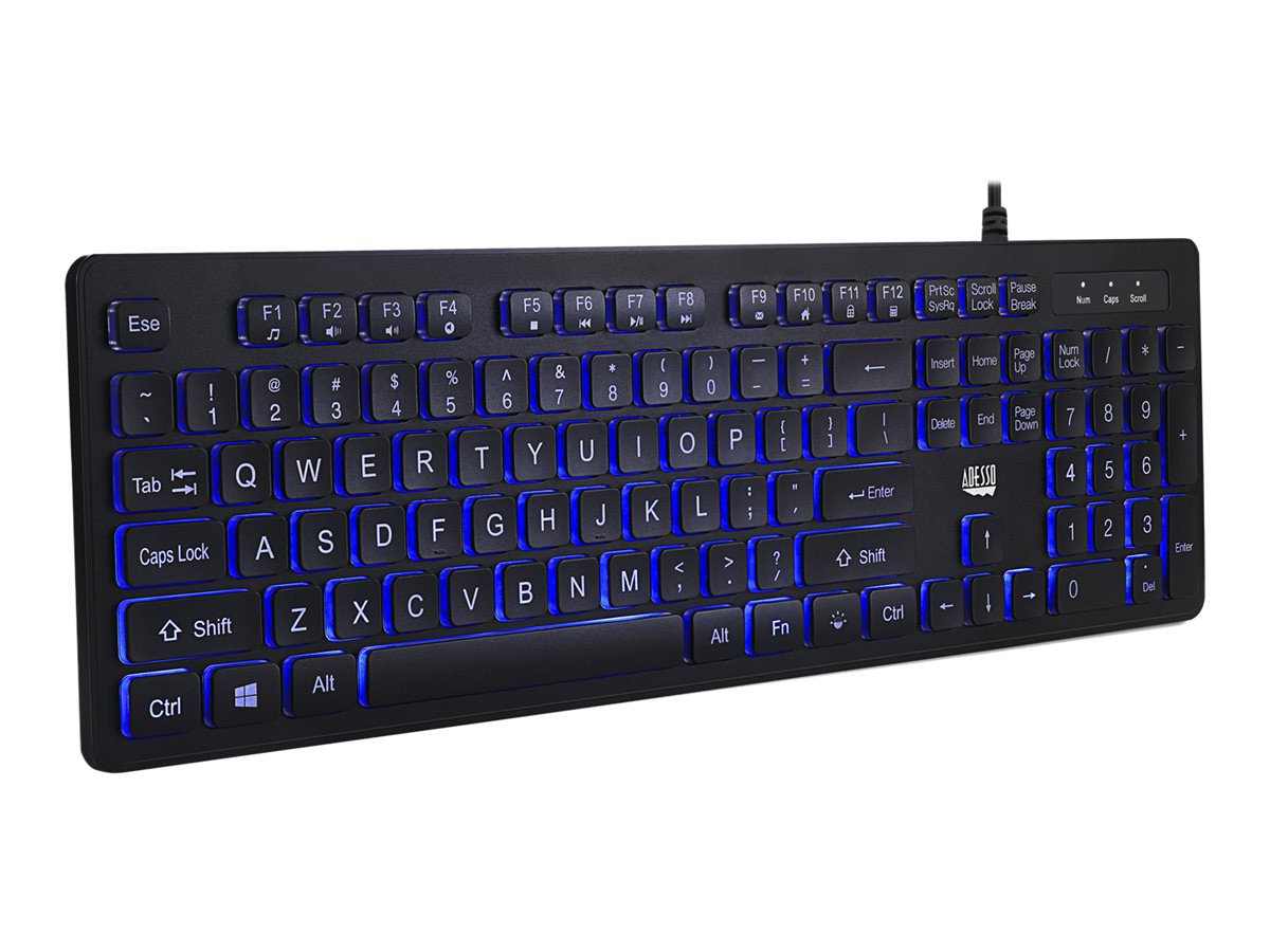 Thumbnail 5 of 24 for Adesso Large Print Illuminated Desktop Keyboard