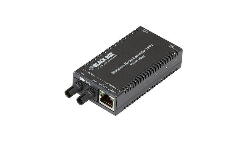 Black Box Multi-Power Miniature Media Converter - fiber media converter - 10Mb LAN, 100Mb LAN