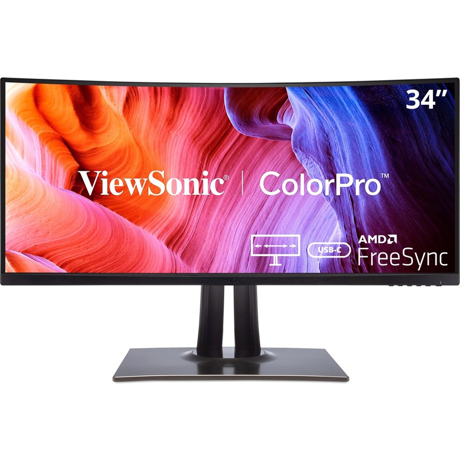 ViewSonic ColorPro VP3481a - WQHD+ Curved 21:9 Monitor with FreeSync, 100Hz, 90W USB-C, HDMI, DP - 400 cd/m2 - 38"