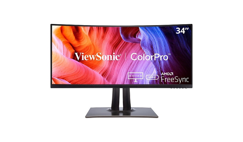 ViewSonic ColorPro VP3481a - WQHD+ Curved 21:9 Monitor with FreeSync, 100Hz, 90W USB-C, HDMI, DP - 400 cd/m2 - 38"