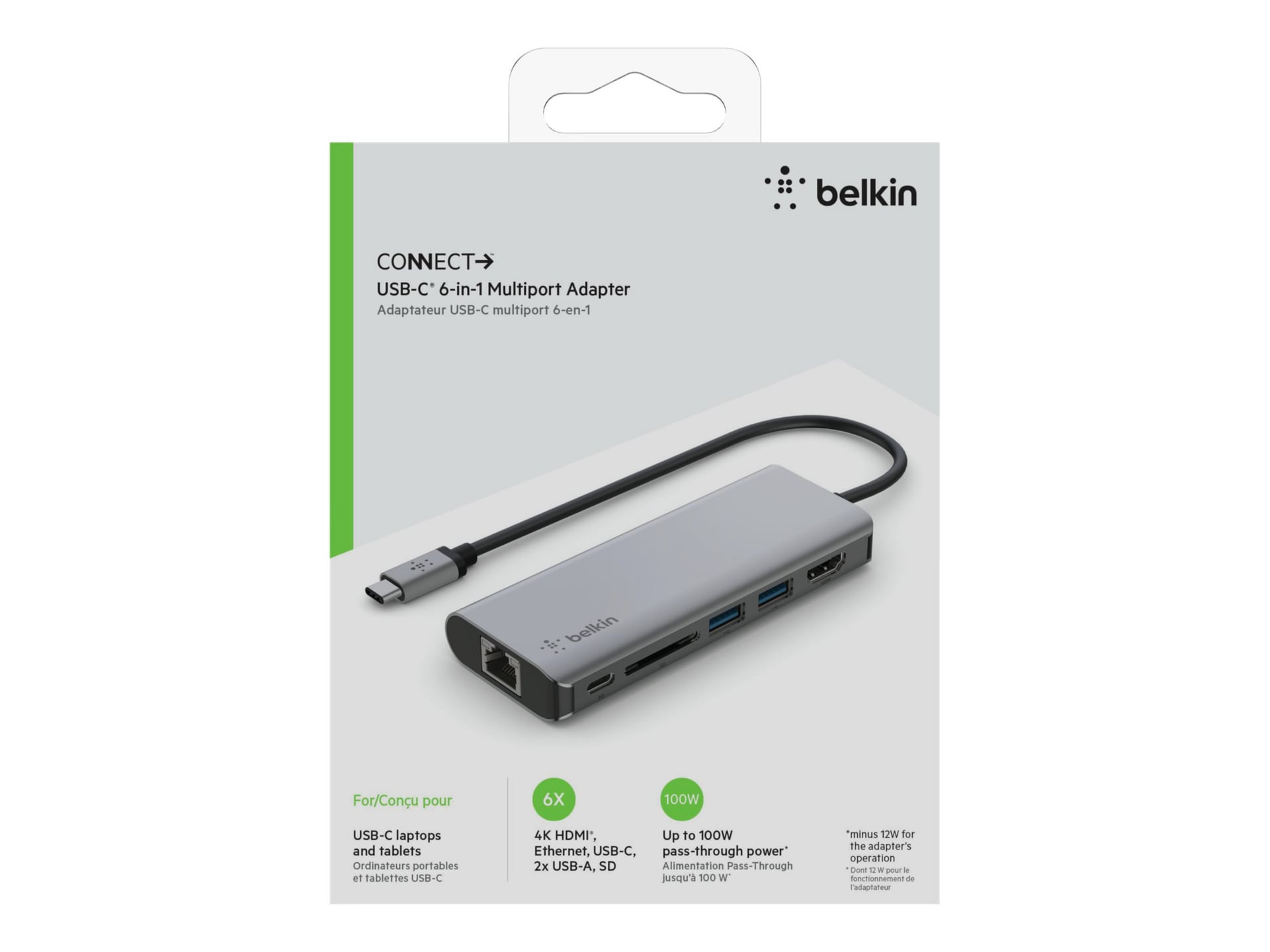 Thumbnail 5 of 10 for Belkin 6-Port USB-C Hub - USB-C to 2xUSB-A,1xUSB-C, 1xEthernet, 1x4K HDMI - 5 Gbps - 100W - Docking Station - Grey