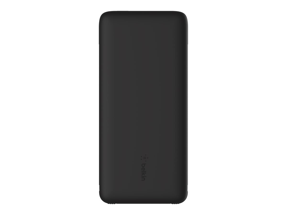 Belkin 18W Power Bank - 10K mAh - Portable Charger - w/ USB-C Tethered Connector + Lightning Tethered Connector - Black