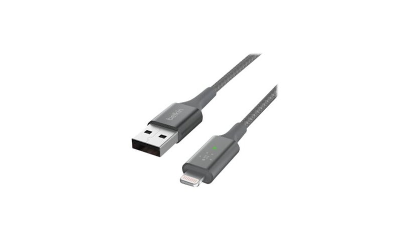 Belkin 4ft LED Lightning to USB-A Cable Mfi Certified - Gray