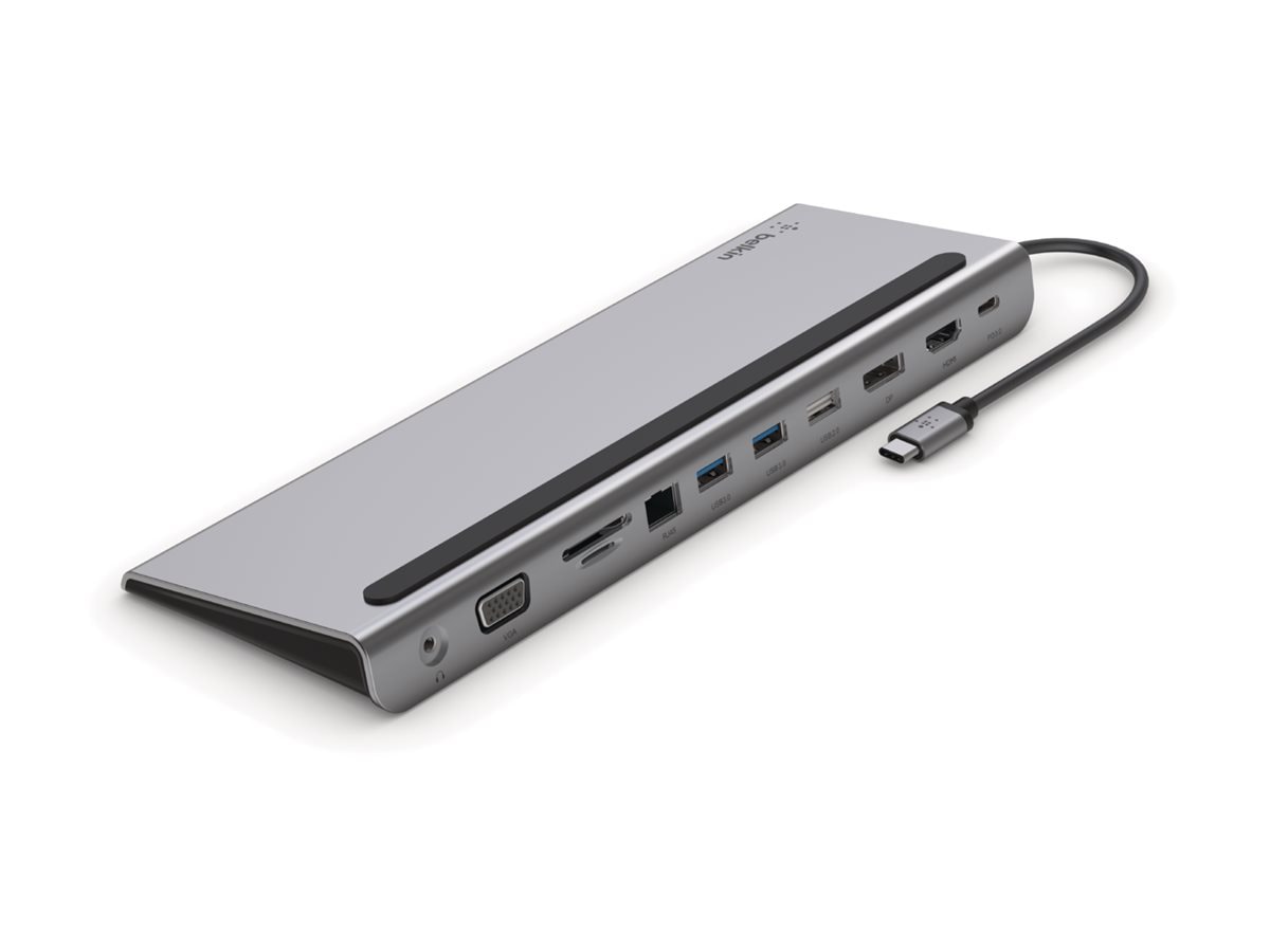Thumbnail 2 of 13 for Belkin USB-C Docking Station - 5 Gbps - 100W - 1xUSB-C, 3xUSB-A, 1xDisplayPort, 1HDMI, 1xVGA, 1xEthernet - 4K - Grey