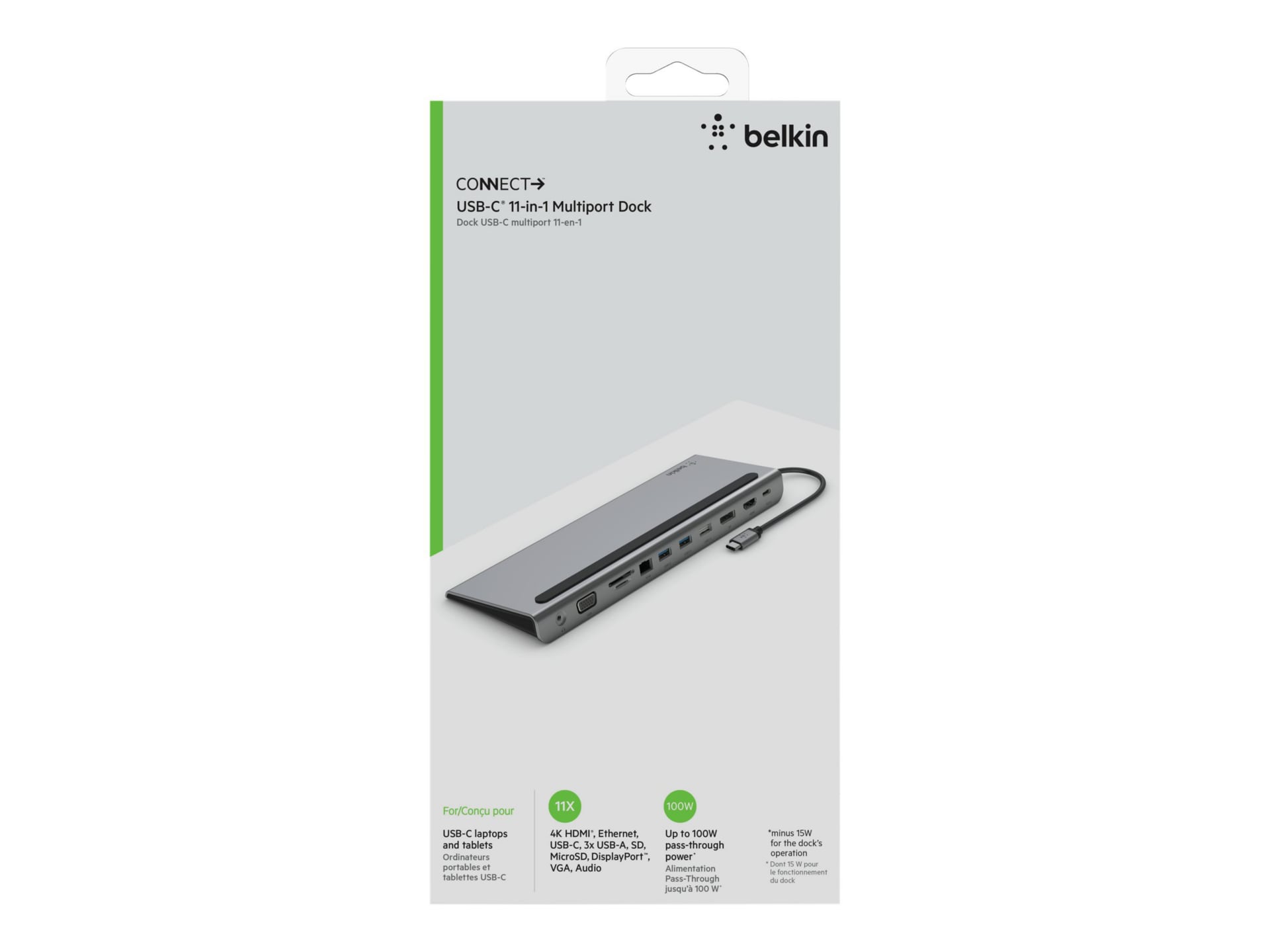 Thumbnail 3 of 13 for Belkin USB-C Docking Station - 5 Gbps - 100W - 1xUSB-C, 3xUSB-A, 1xDisplayPort, 1HDMI, 1xVGA, 1xEthernet - 4K - Grey