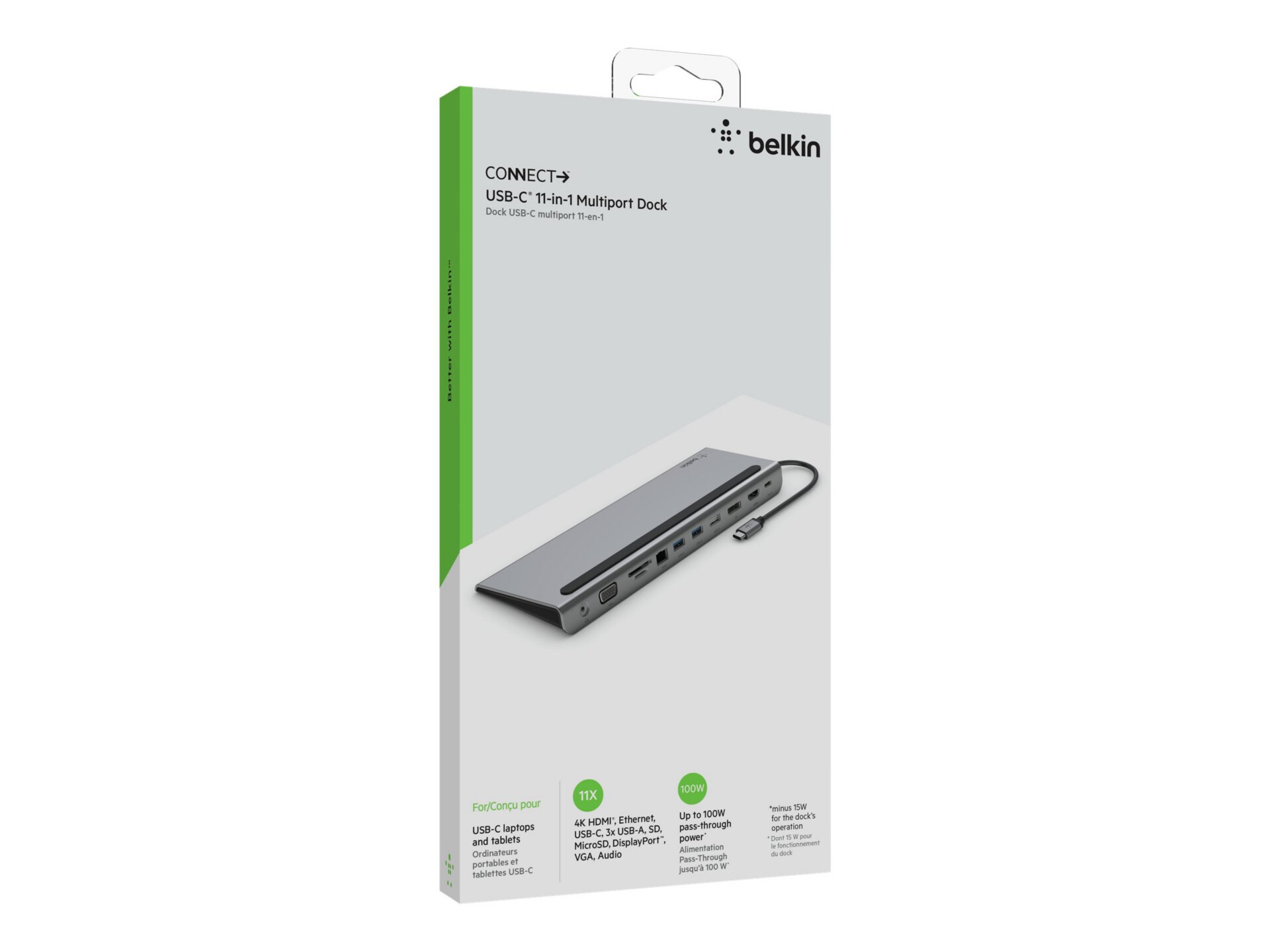 Thumbnail 4 of 13 for Belkin USB-C Docking Station - 5 Gbps - 100W - 1xUSB-C, 3xUSB-A, 1xDisplayPort, 1HDMI, 1xVGA, 1xEthernet - 4K - Grey