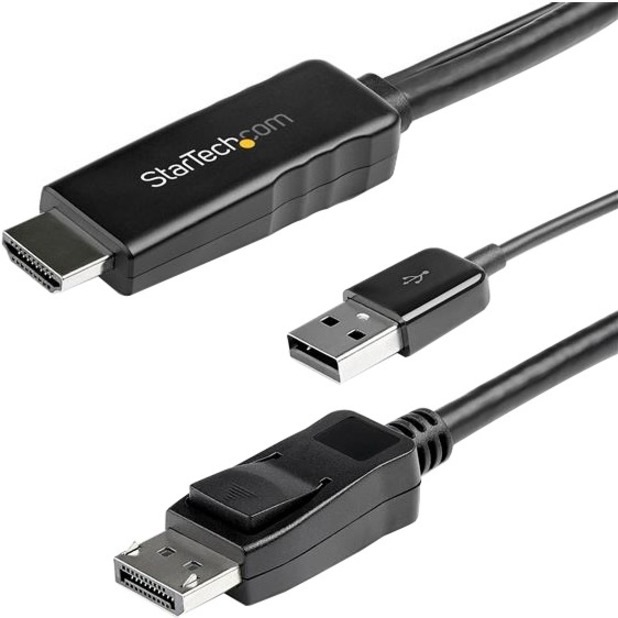 StarTech.com 3 m (9.8 ft.) HDMI to DisplayPort Cable - 4K 30Hz - USB-powere