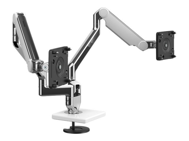 Humanscale M/FLEX M2.1 - mounting kit - for 2 monitors - polished aluminum with white trim