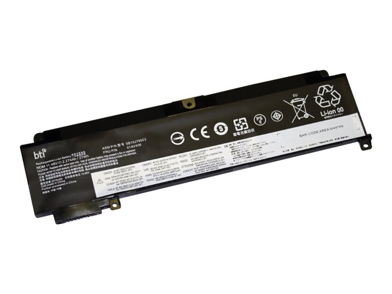 BTI 01AV405-BTI 11.46V 27WHR LI-ION BATTERY 00HW024, SB10F46463, 00HW025, SB10J79002, 01AV405, SB10J79003, 01AV406
