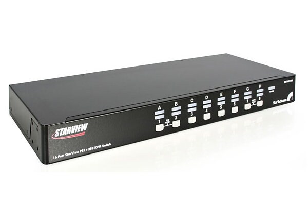 StarTech.com 16 Port 1U Rack Mount USB PS2 KVM Switch with OSD
