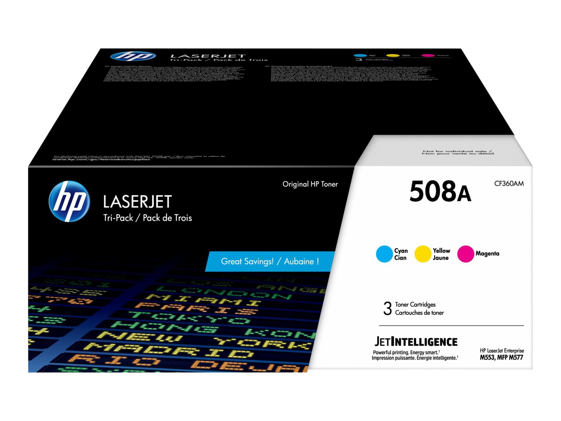 HP 508A Original Laser Toner Cartridge - Cyan, Magenta, Yellow - 3 / Each