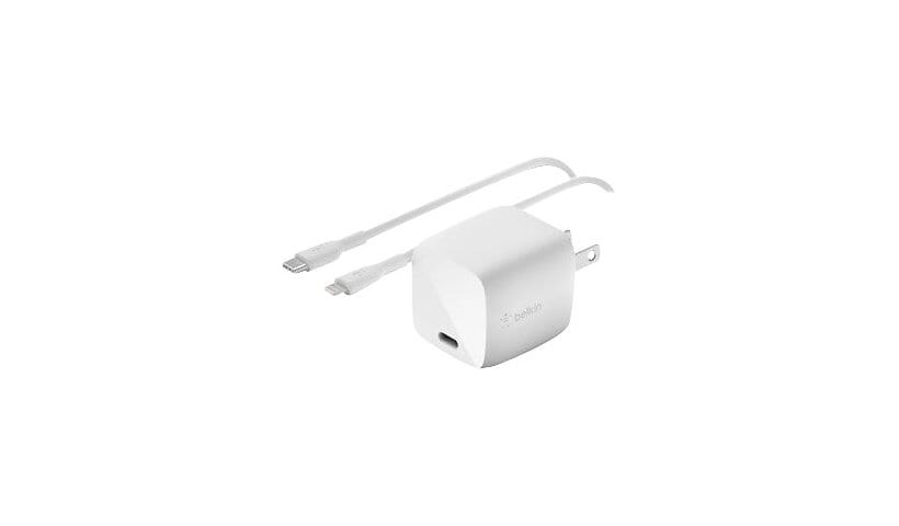 Belkin BoostCharge 30 Watt USB-C GaN Wall Charger + USB-C to Lightning Cable - Power Adapter