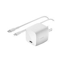 Belkin 30W USB-C GaN Wall Charger + USB-C to Lightning Cable - White
