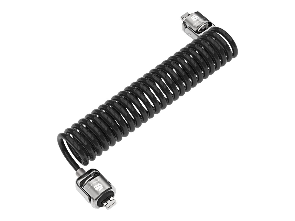 Compulocks Dual Head Coiled Keyed Cable Lock - security cable lock
