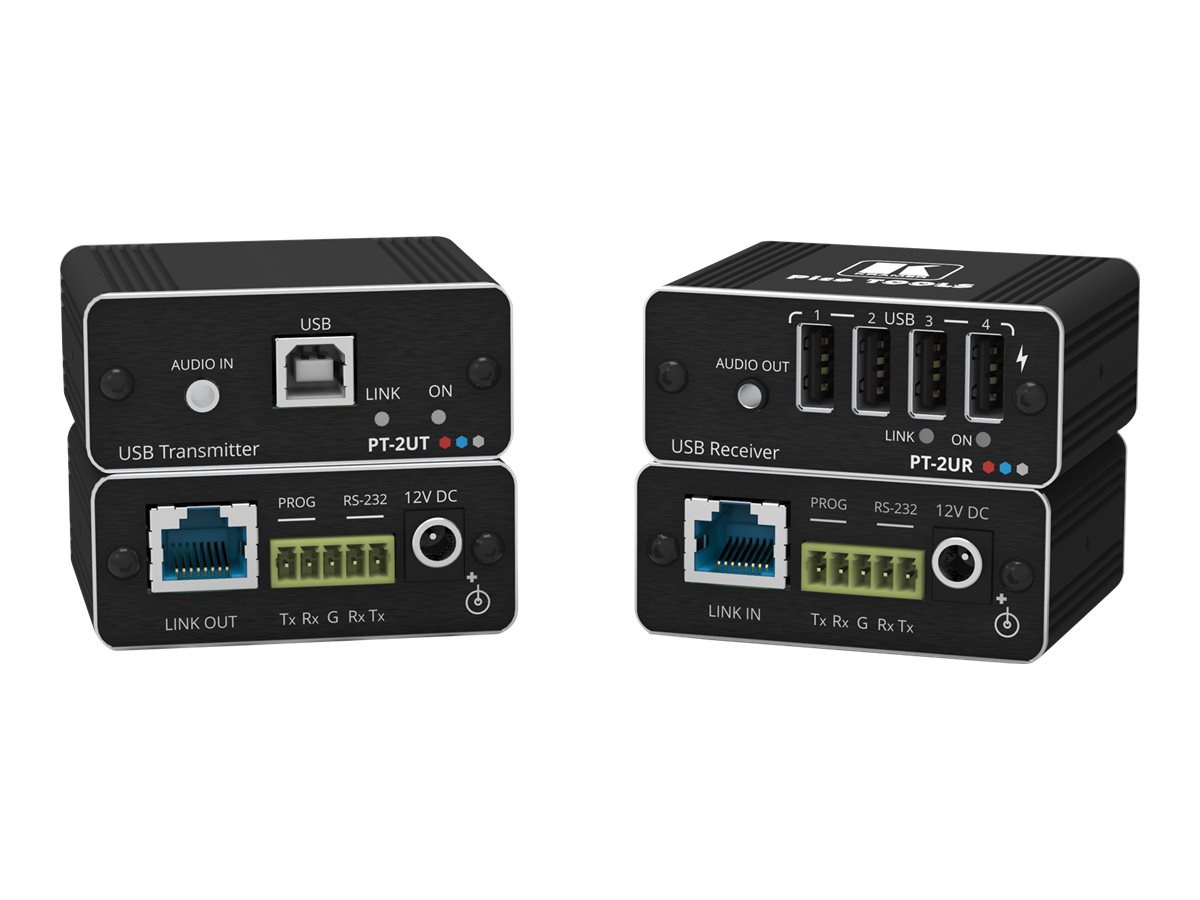 Kramer PT-2UT/R-KIT - transmitter and receiver - audio/USB/serial extender - USB, RS-232, USB 2.0