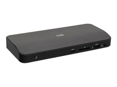 C2G Thunderbolt 3 Dock - Dual Monitor Docking Station with Ethernet, USB, DP, SD Reader, AUX - Power Delivery up to 85W