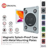 CTA Magnetic Splash Proof Case w/ Metal Mounting - iPad 7-9 & More (White)