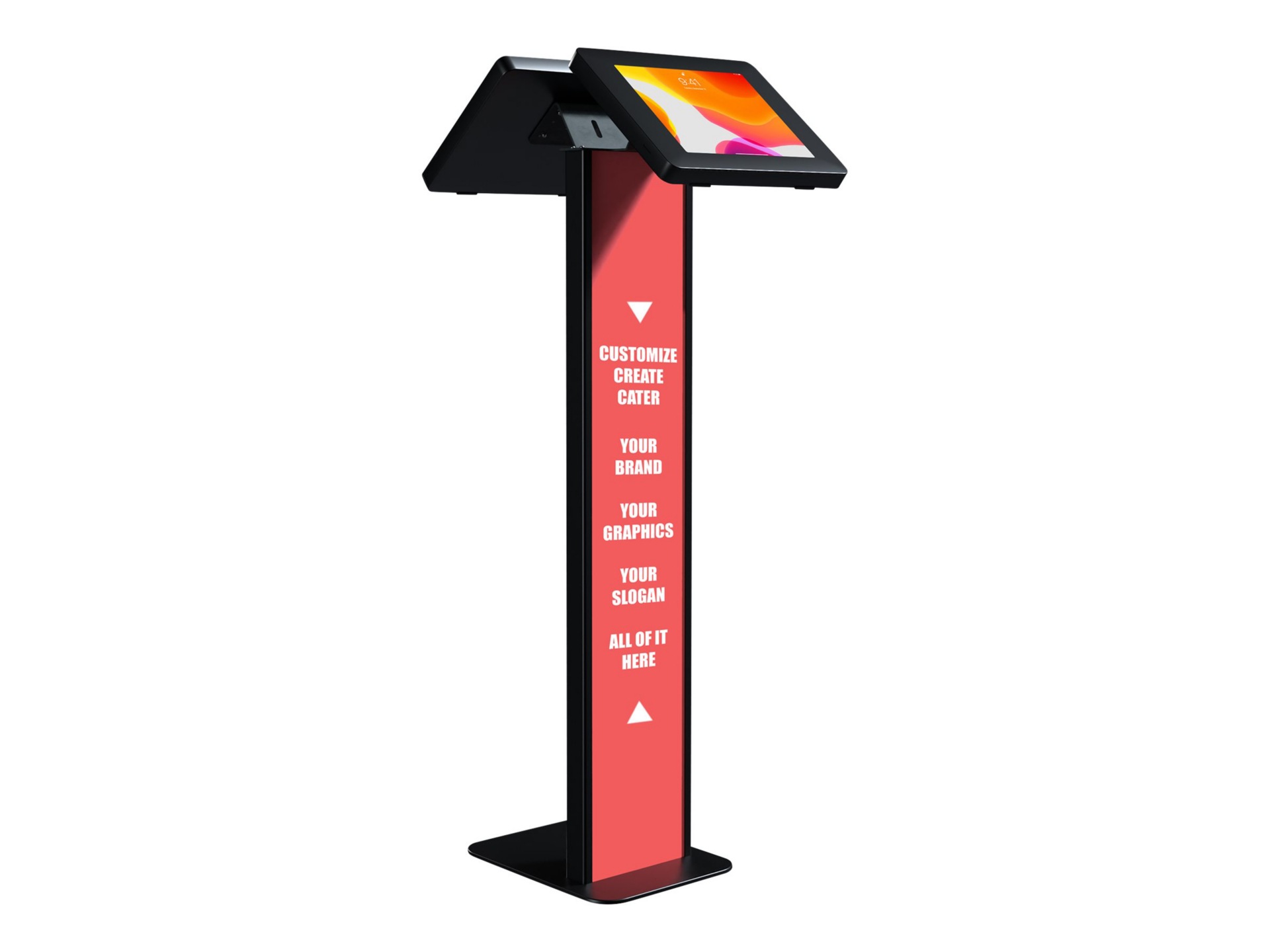 CTA Premium Dual Enclosure Kiosk with Graphic Card Slot - stand - for 2 tablets - black