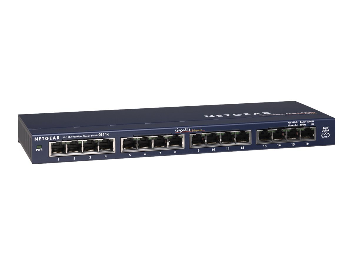 NETGEAR 16-Port Gigabit Ethernet Unmanaged Switch, Desktop (GS116NA)