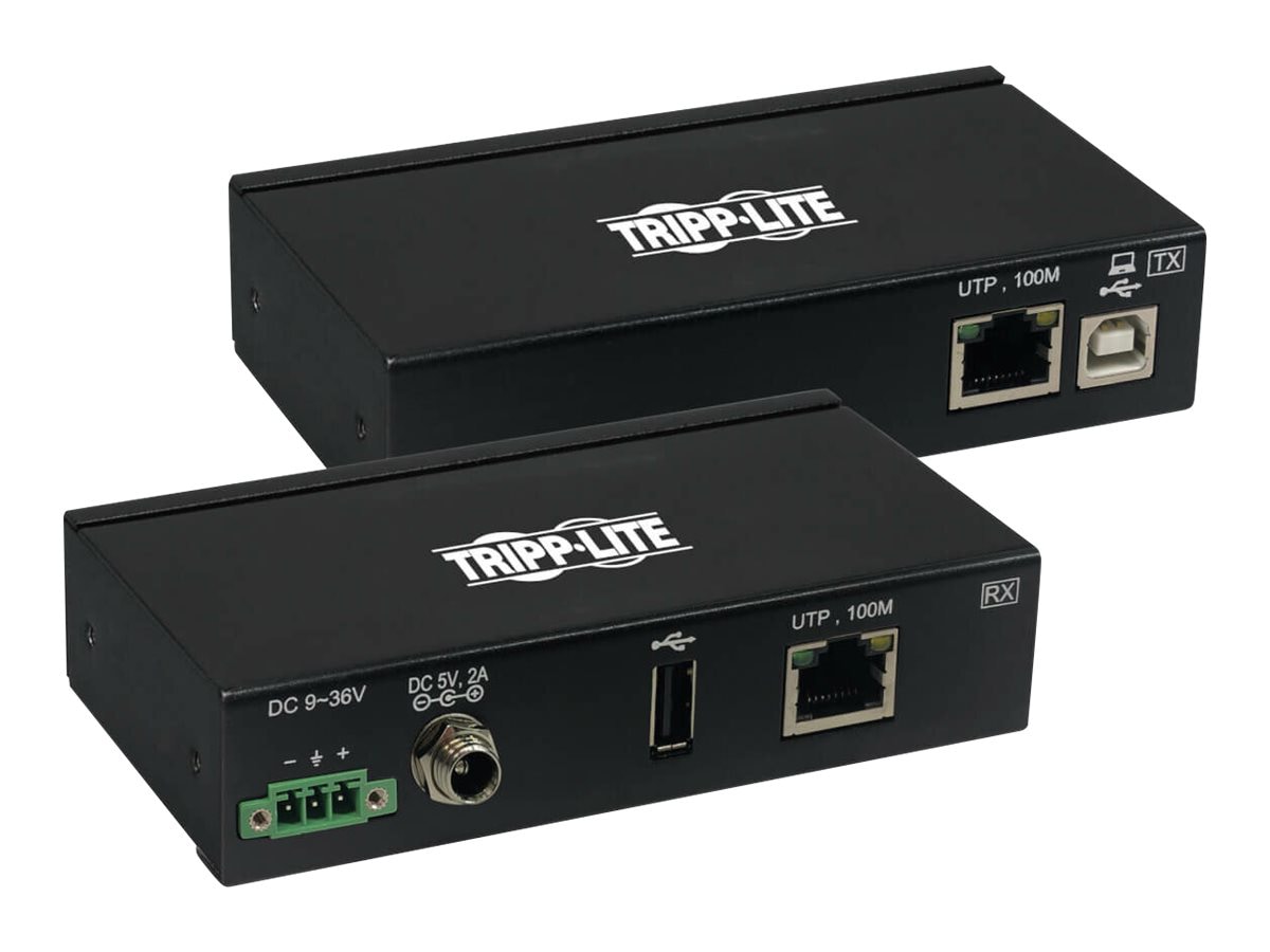 Tripp Lite USB over Cat6 Extender 1-Port Industrial, ESD Protection, PoC - USB 2.0, Mountable, 330 ft., TAA - USB