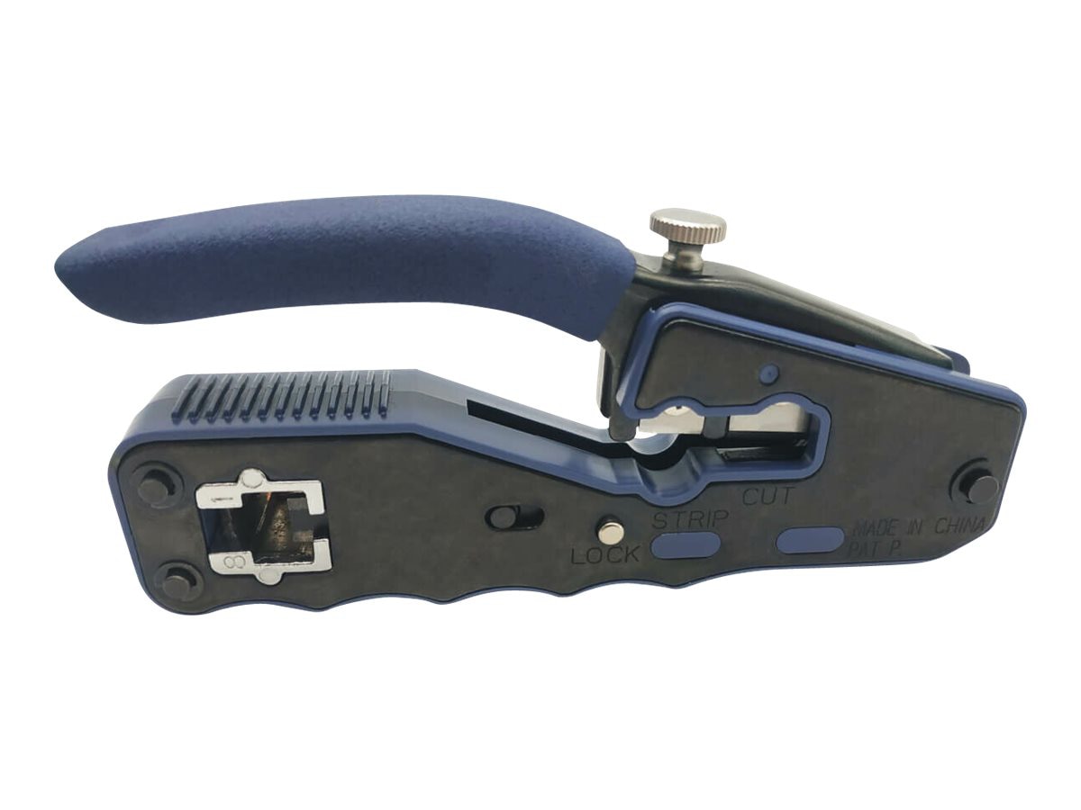 Crimping Tool with Cable Stripper for Pass-Through RJ45 Plugs - Thumbnail 4