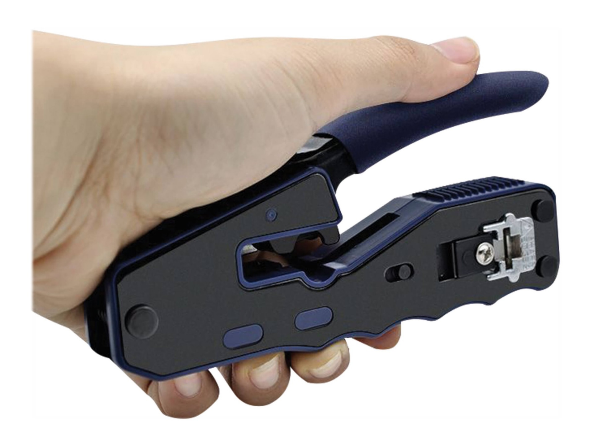 Crimping Tool with Cable Stripper for Pass-Through RJ45 Plugs - Thumbnail 5