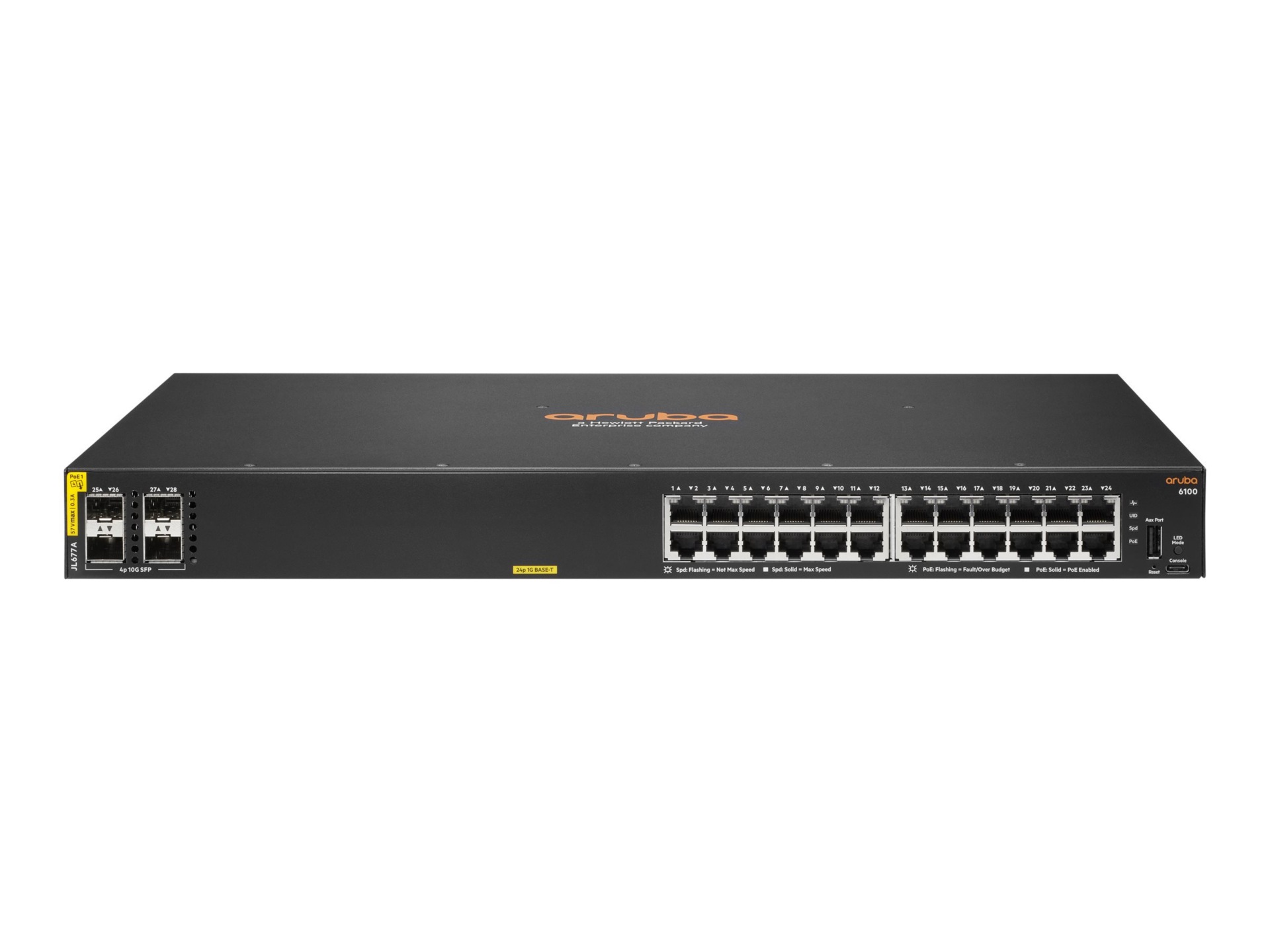 HPE Aruba 6100 24G Class4 PoE 4SFP+ - switch - 28 ports - managed - rack-mo