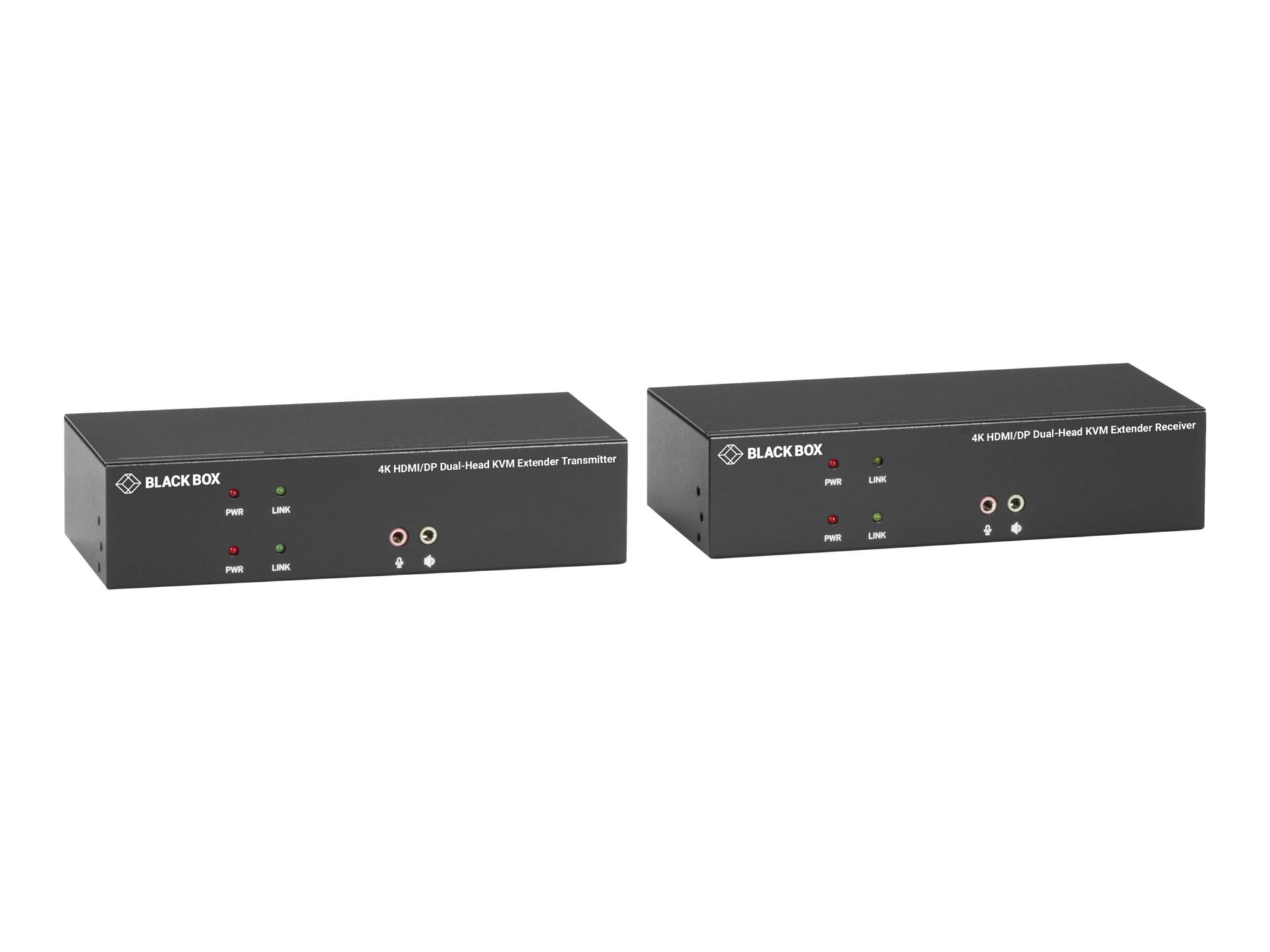 Black Box KVM Extender over CATx – 4K, Dual-Head, HDMI/Displayport