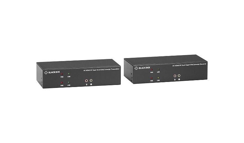 Black Box KVM Extender over CATx – 4K, Dual-Head, HDMI/Displayport