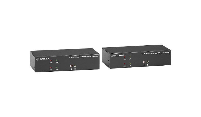Black Box KVM Extender over Fiber – 4K, Dual-Head, HDMI/Displayport