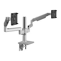 Humanscale M2.1 - mounting kit - adjustable arm - for 2 LCD displays - silver with gray trim