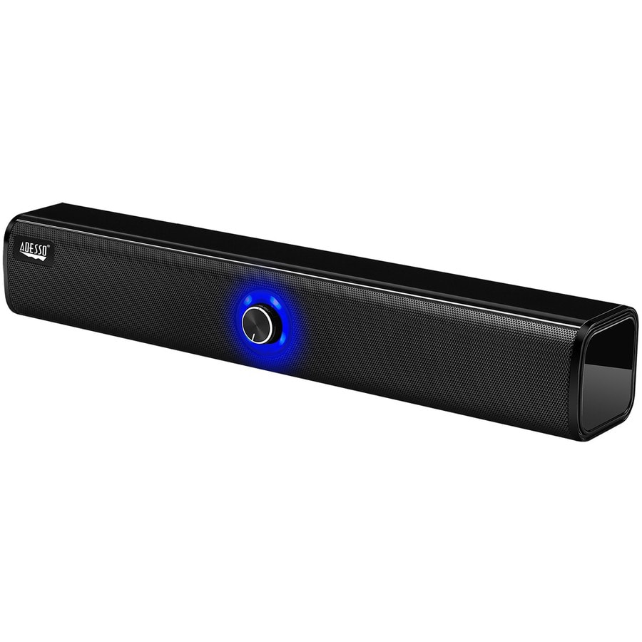 Adesso Xtream S6 Portable Bluetooth & Aux Sound Bar Speaker - 10W x 2 -Black - 3.5mm - Rechargeable Battery - Volume