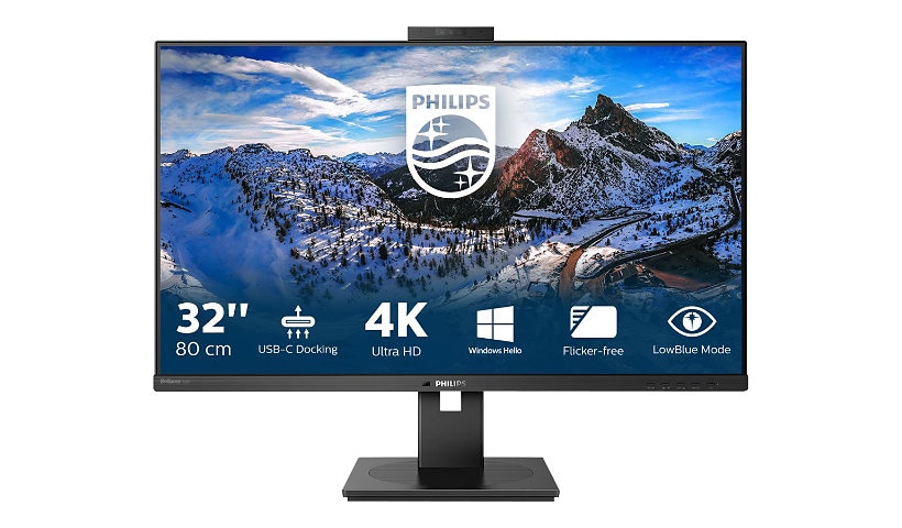 PHILIPS 329P1H - 32" Monitor, LED, UHD (3840x2160), webcam, USB-C, RJ45, USB-Hub, 4 Year Manufacturer Warranty