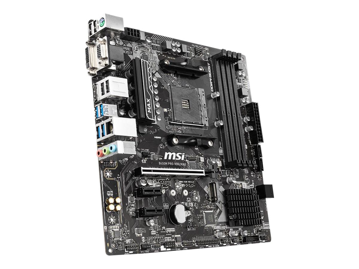 MSI B450M PRO-VDH MAX Desktop Motherboard - AMD B450 Chipset - Socket AM4 -