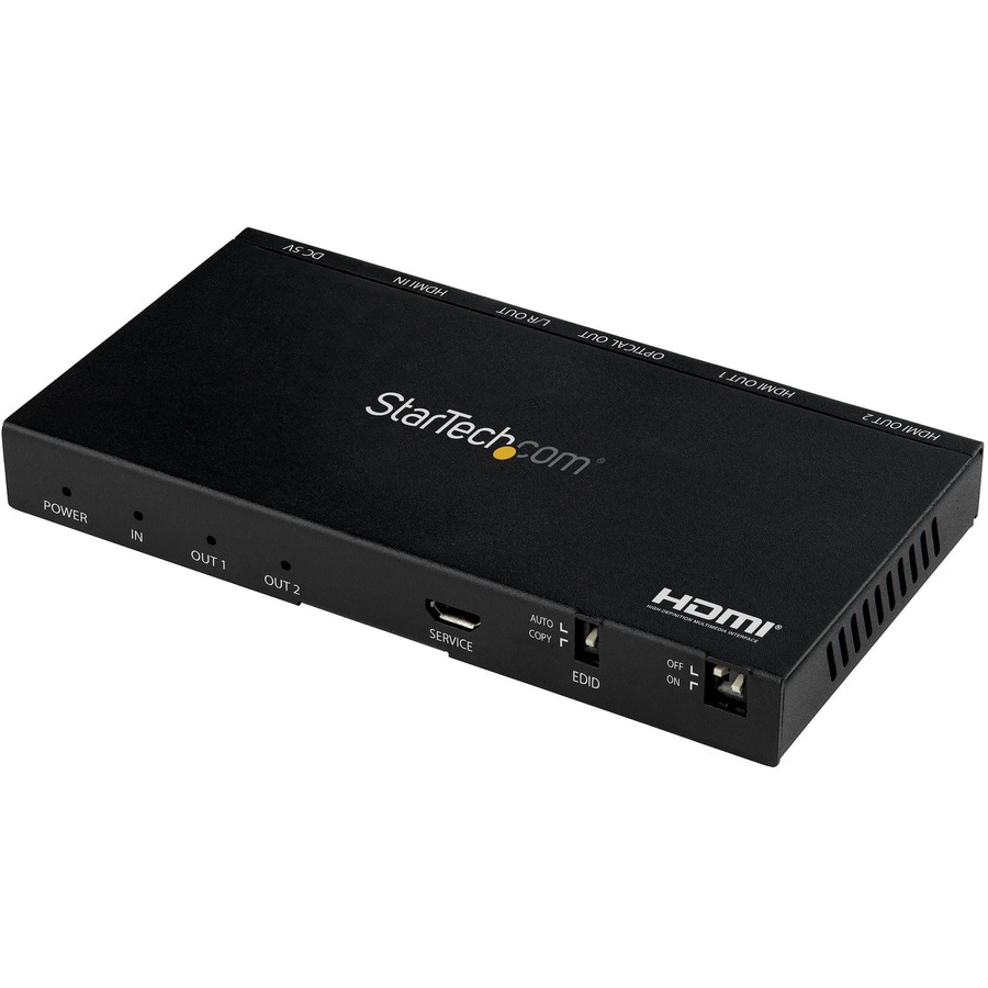 StarTech.com 2-Port HDMI Splitter (1x2), 4K 60Hz UHD HDMI 2.0 Audio Video S