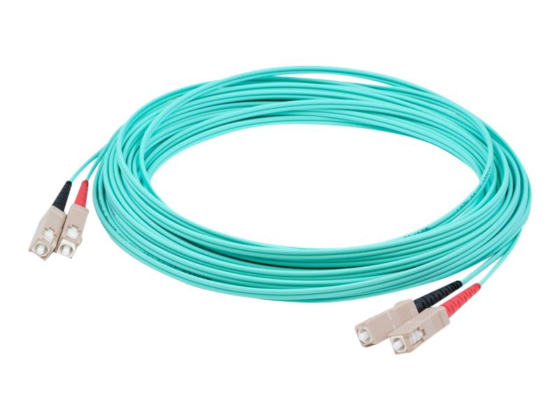 Proline 1m SC to SC Aqua OM4 Duplex OFNP (Plenum-Rated) Fiber Patch Cable