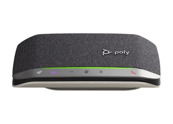 Poly Sync 20-M Wired/Wireless Bluetooth Speakerphone - Microsoft Teams, Zoom - Silver - Desktop