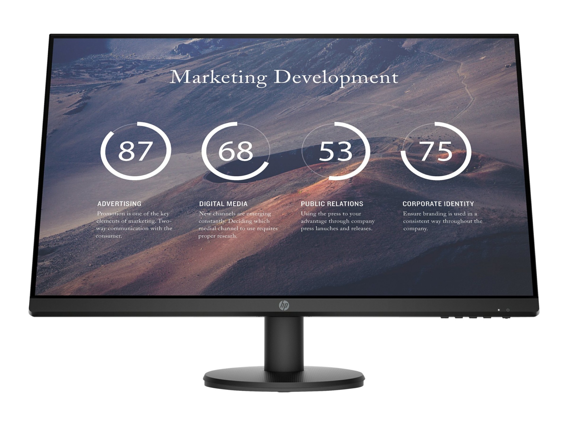 HP P27v G4 27" Class Full HD LCD Monitor - 16:9 - Black