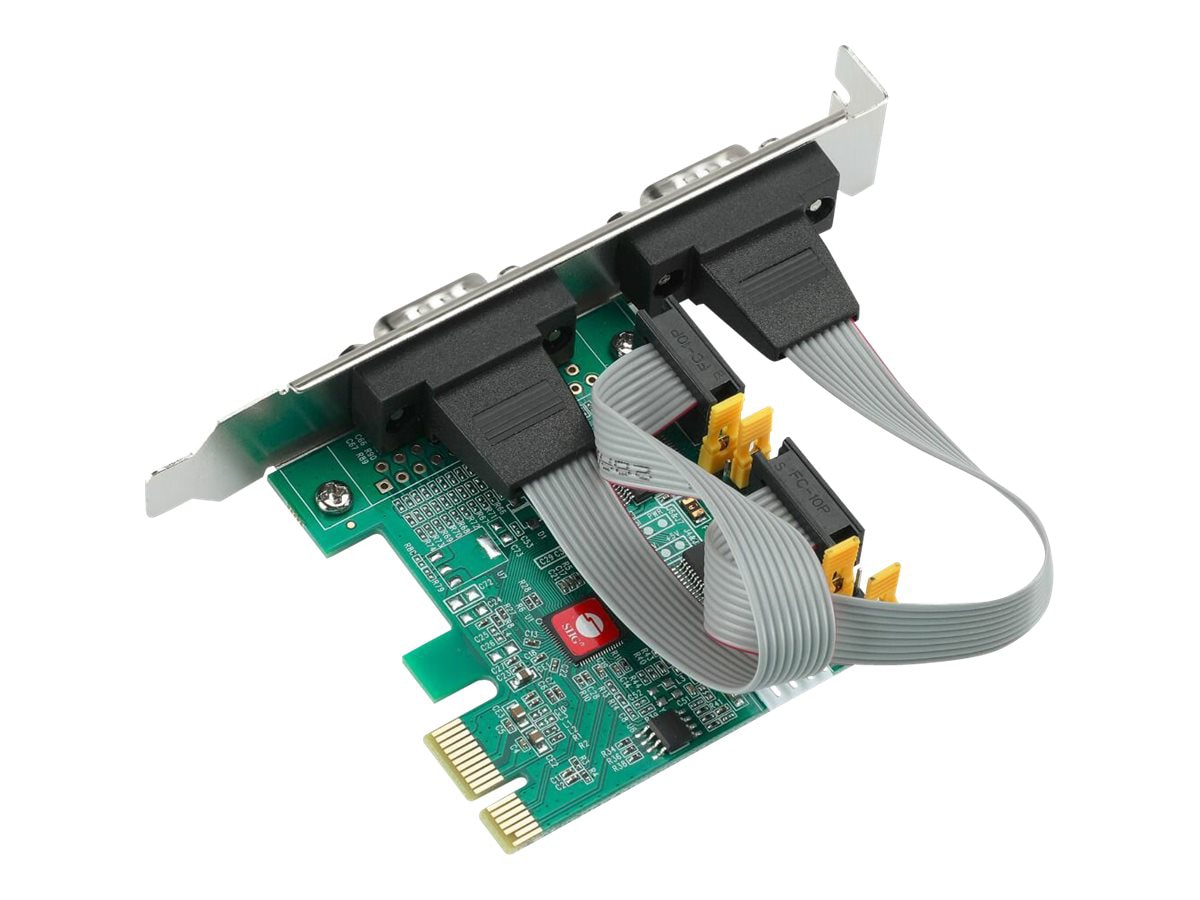 SIIG DP Cyber 2S PCIe Card - serial adapter - PCIe 2.0 - RS-232 x 2