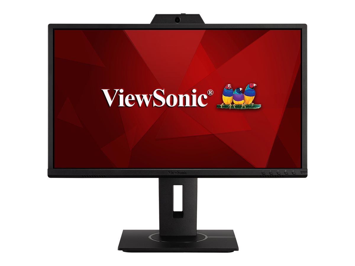 ViewSonic Ergonomic VG2440V - 1080p Webcam Monitor with 2MP Camera, Microphone, HDMI, DisplayPort, VGA - 250 cd/m² - 24"