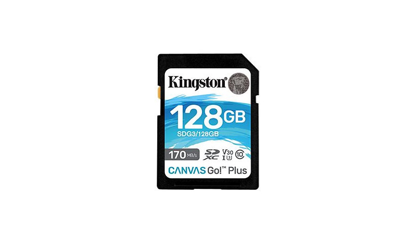 Kingston Canvas Go! Plus - flash memory card - 128 GB - SDXC UHS-I