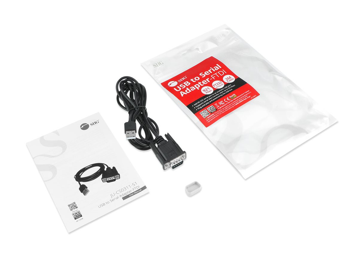 Thumbnail 6 of 7 for SIIG USB to Serial Adapter - FTDI - serial adapter - USB 2.0 - RS-232 - TAA Compliant