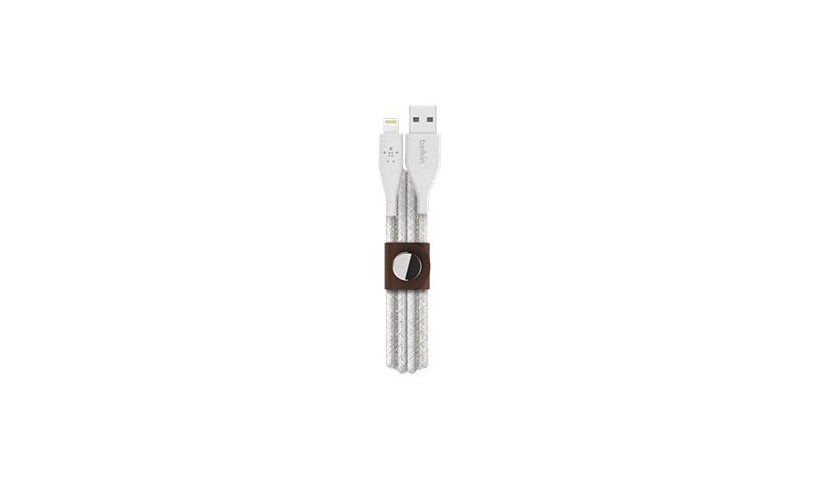 Belkin DuraTek™ Plus Lightning to USB-A Cable with Strap 4ft/ 1.22M - White