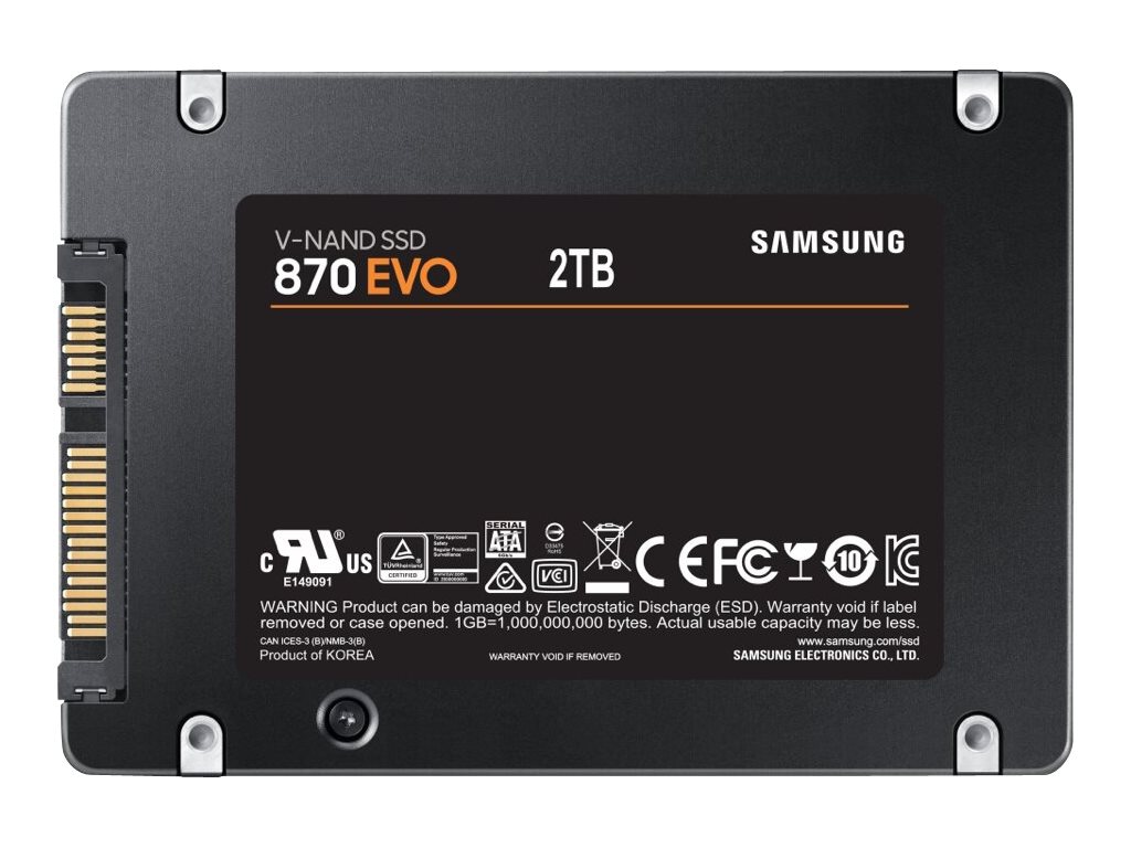Samsung MZ-77E2T0E 2TB 870 EVO 2.5in Solid State Drive - Thumbnail 3