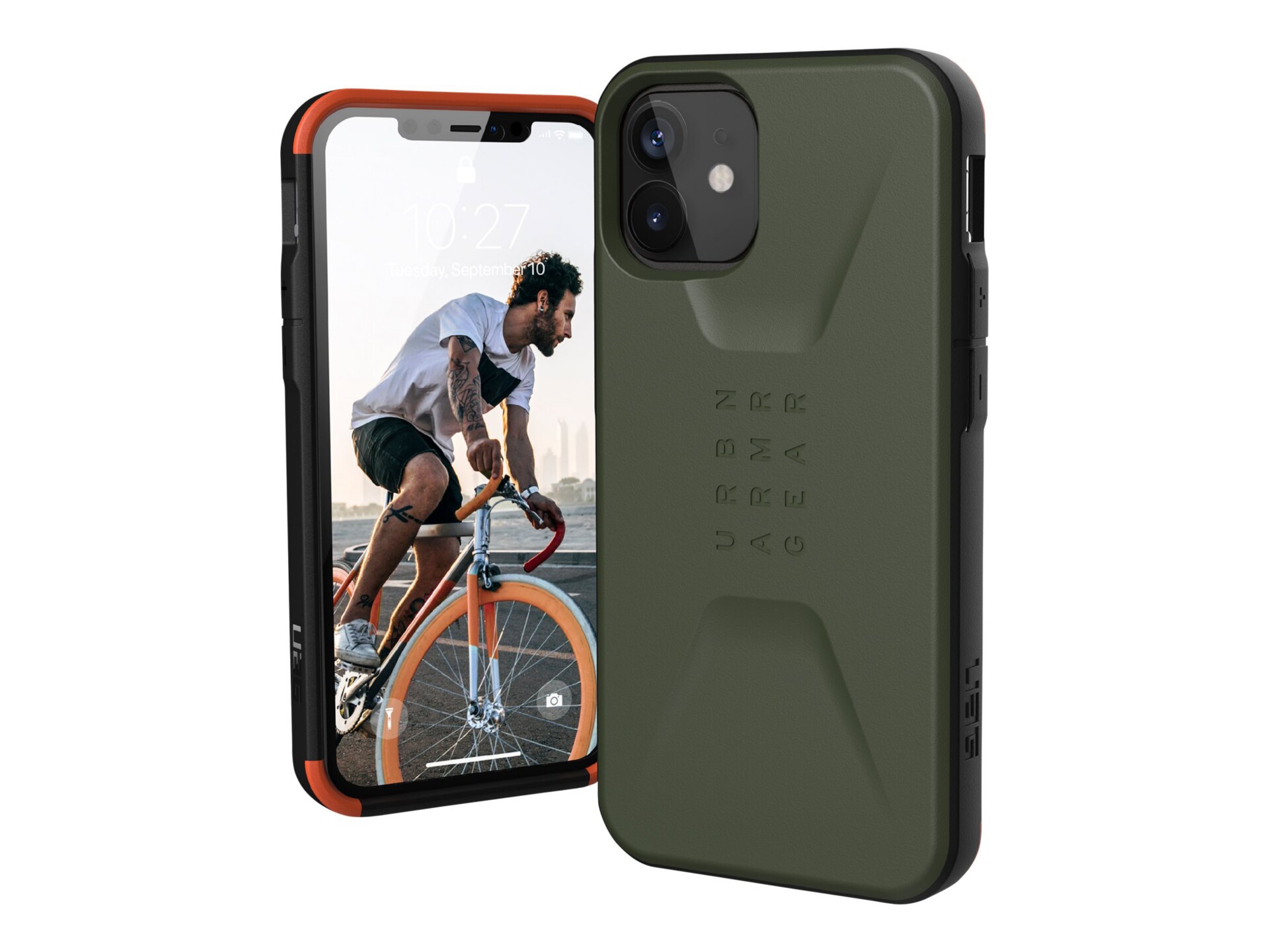 UAG Rugged Case for iPhone 12 Mini 5G [5.4-inch] - Civilian Olive - back cover for cell phone